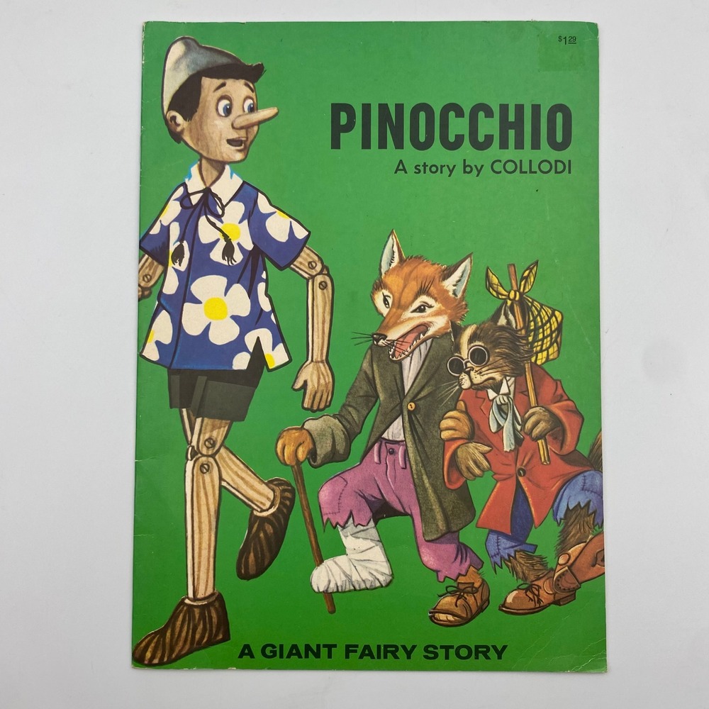 Vintage 1968 Pinocchio A‎ Giant Fairy Story Collodi Ottenheimer Softcover Book